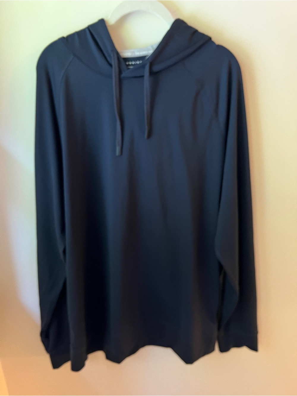 Men's Navy Hooded Long-Sleeve Pullover Shirt